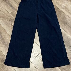 HALARA Wide-Leg Corduroy Pants - Navy Blue